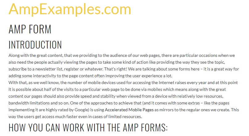 Why  do not we  inspect AMP project and AMP-form element?