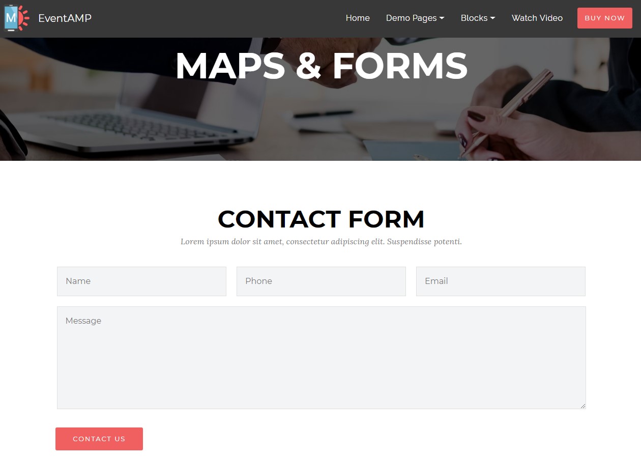 EventAMP Maps and Forms Templates