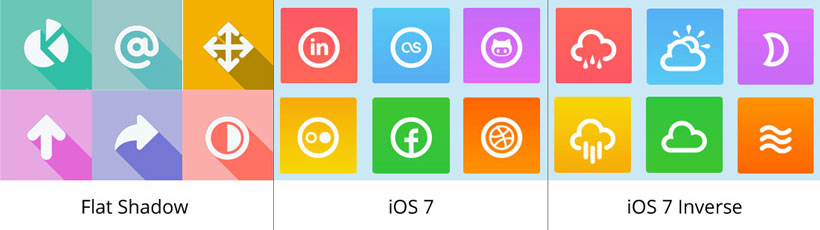 flat shadow icon, ios 7 icons, ios 7 inverse android icon generator