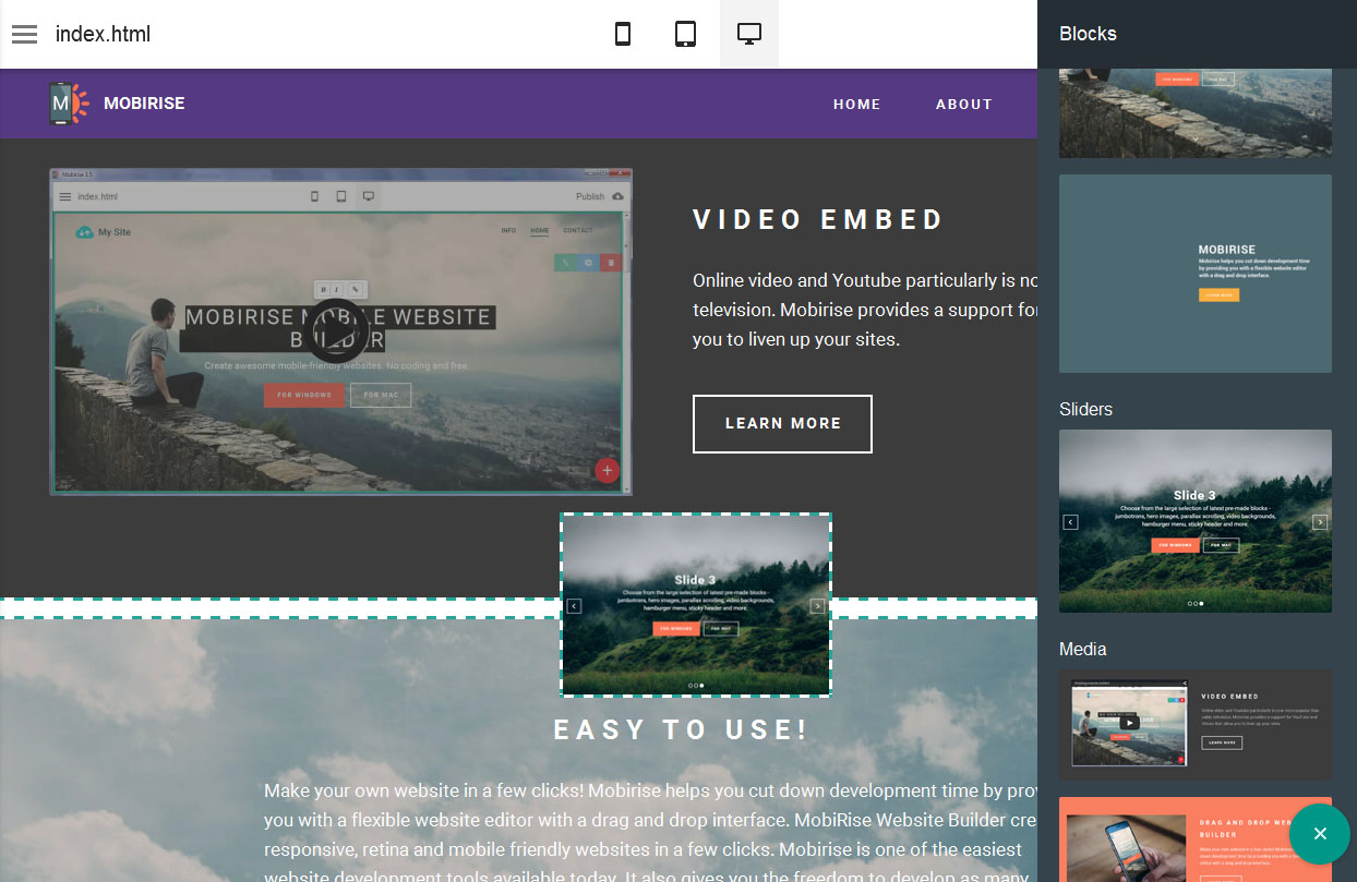 Building Websites With Mobirise Best Easy Website Builder Software
