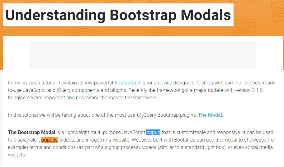  An additional  handy article about Bootstrap Modal Popup