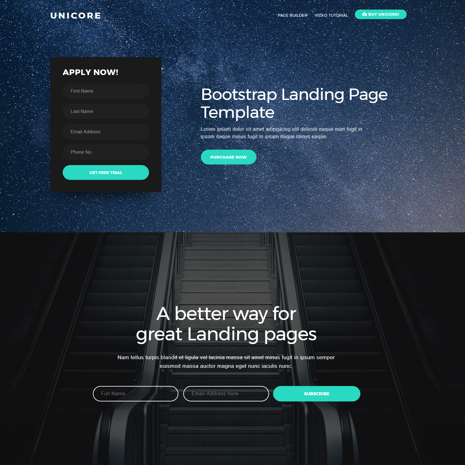 CSS3 Bootstrap One Page Templates