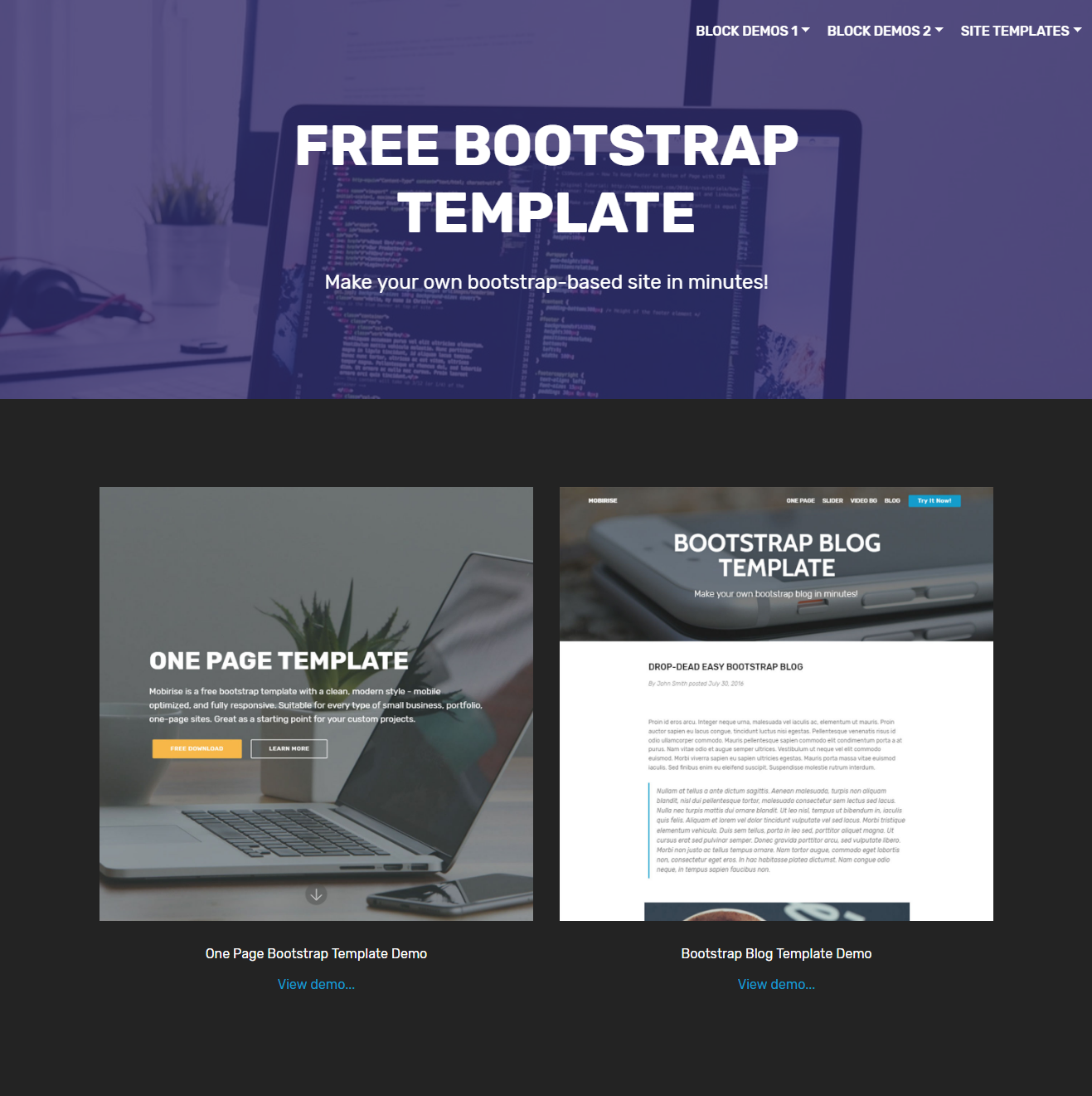 Awesome Free HTML Bootstrap Templates