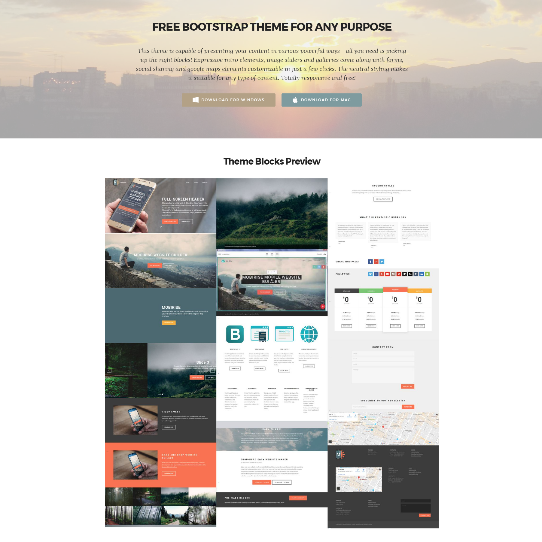 Free Download Bootstrap Templates