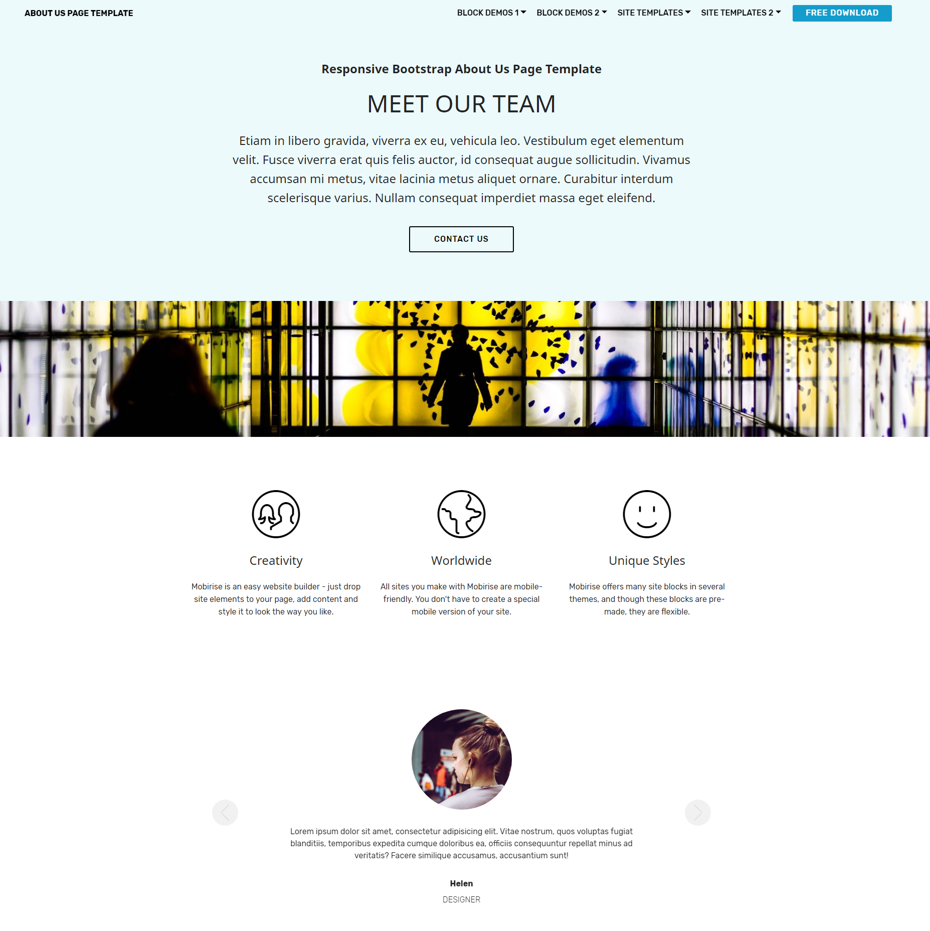 HTML5 Bootstrap About Us Templates