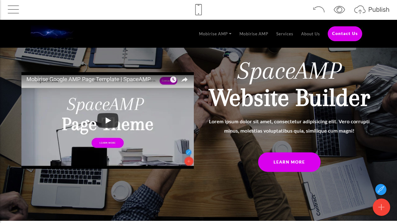 amp website builder