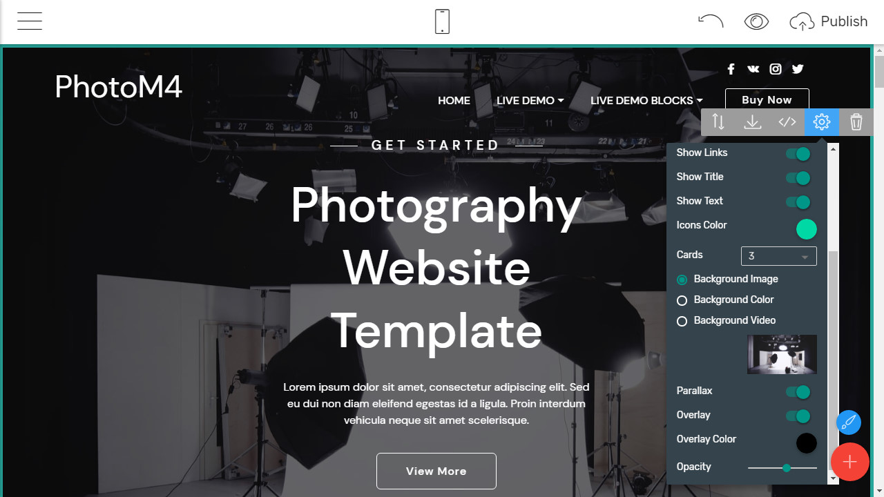 photography website template