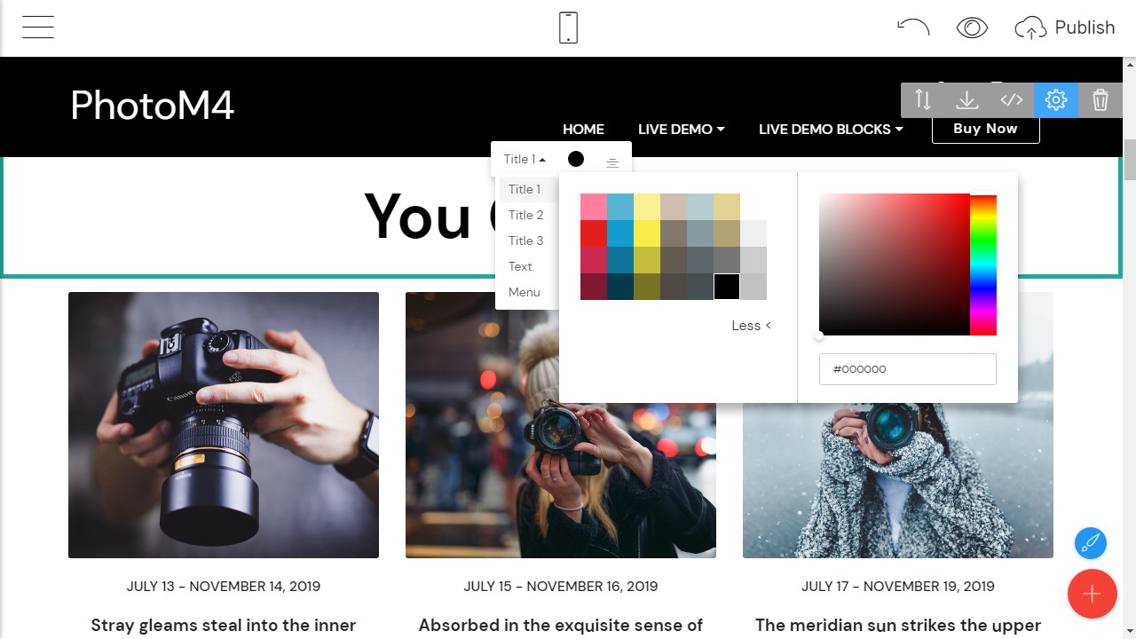 Bootstrap photography template