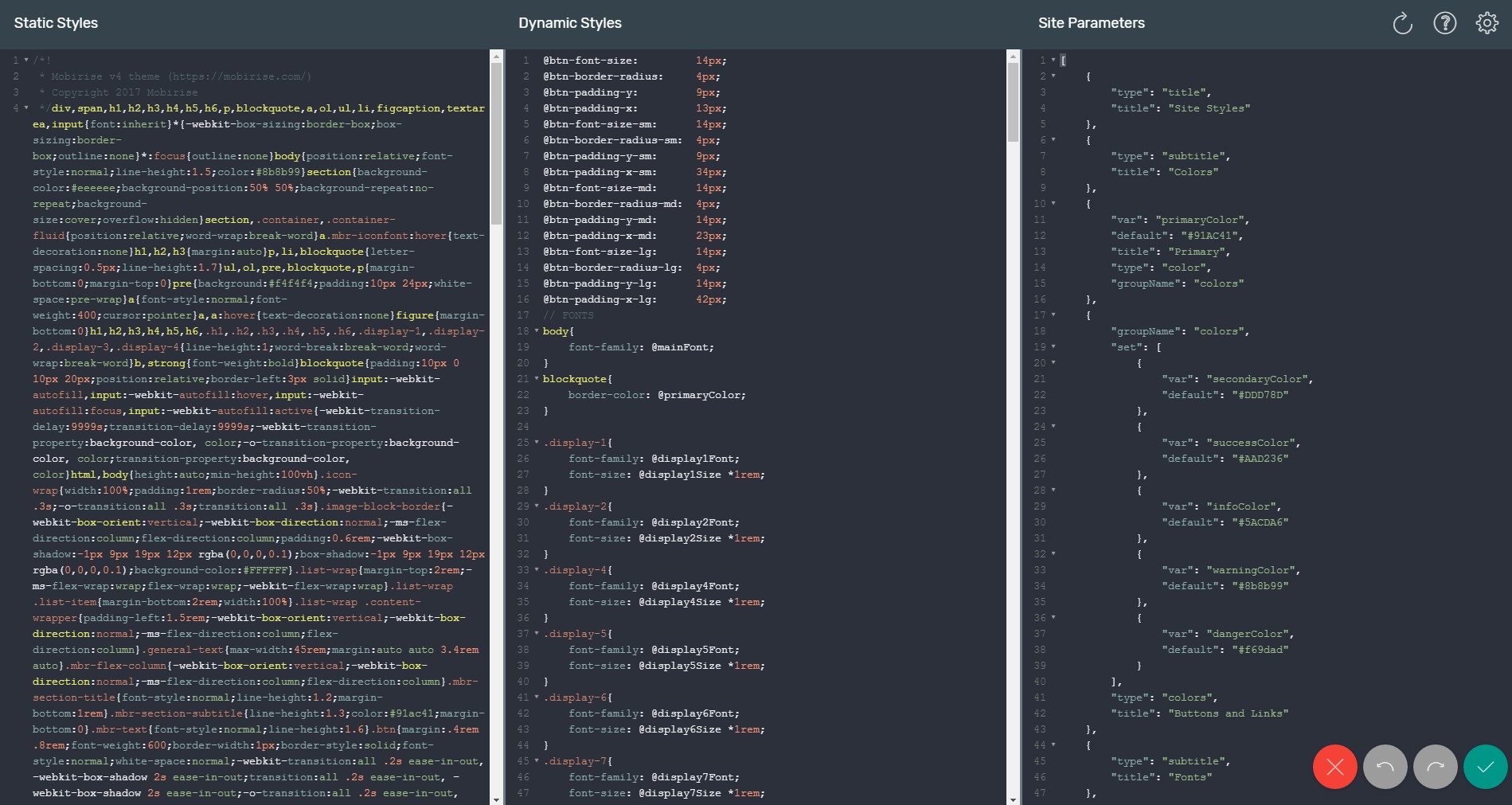 mobirise code editor download