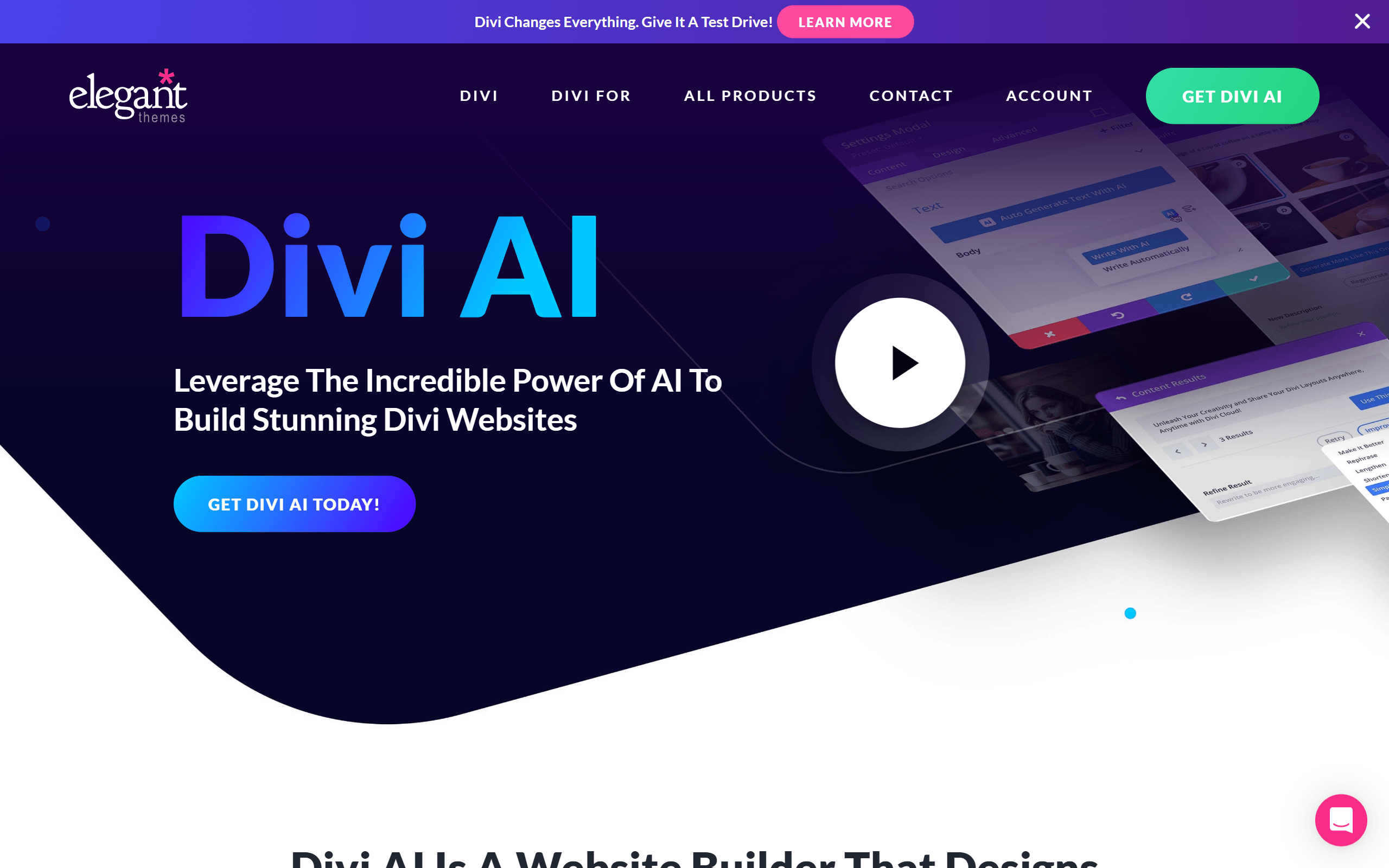 Divi AI Website Builder