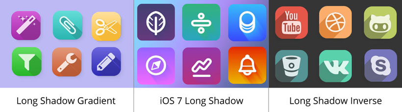 long shadow gradient icon, ios 7 long shadow icons, long shadow inverse iphone icon generator