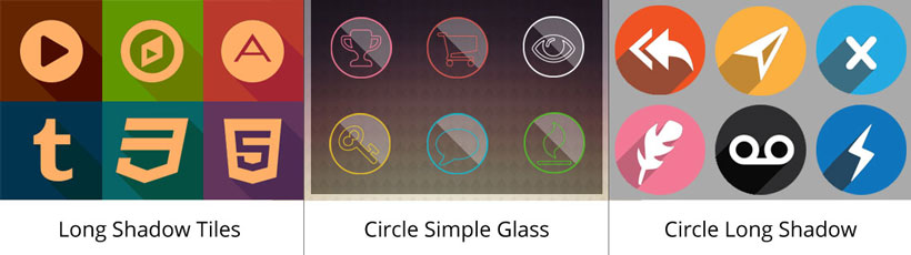 long shadow tiles icon, circle simple glass icons, circle long shadow app icon maker